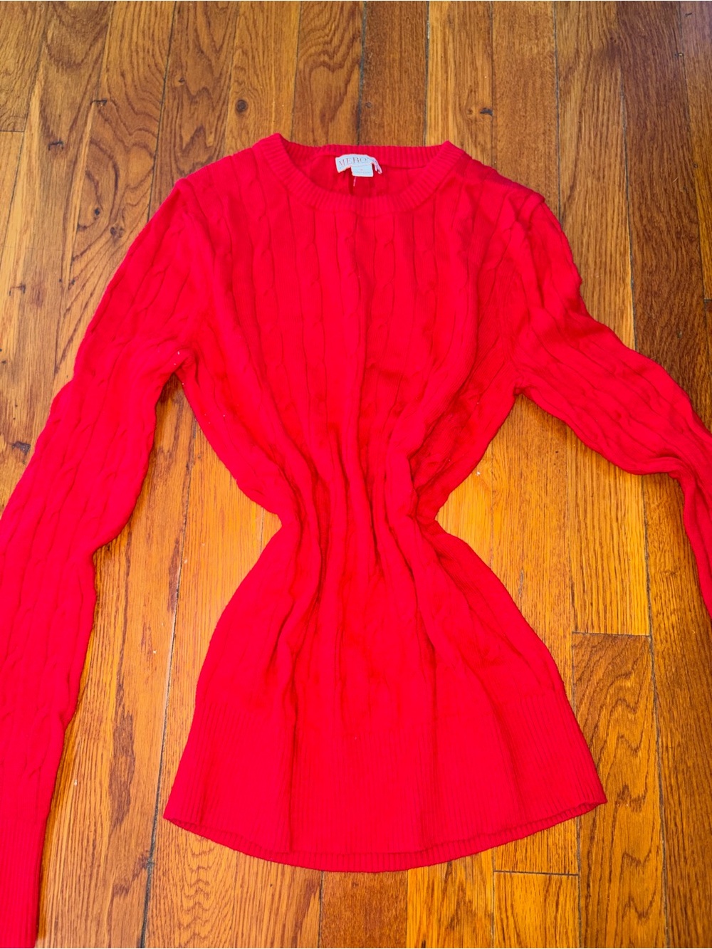 Merona Red Cable Knit Long Sleeve Dress